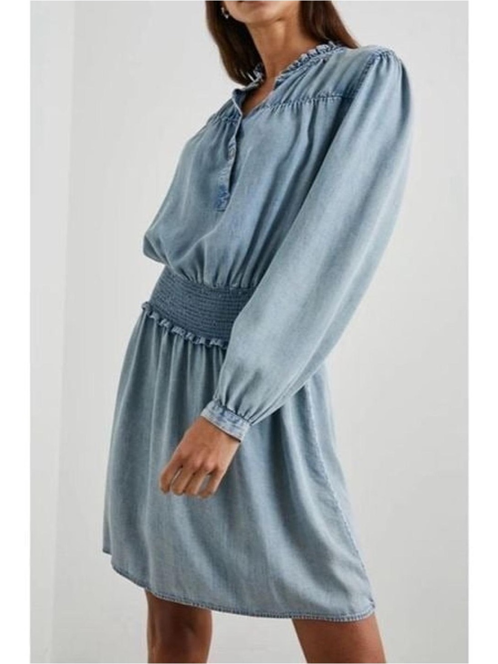 Rails Shawna Blue Denim Mini Dress Long Sleeve
V-Neck